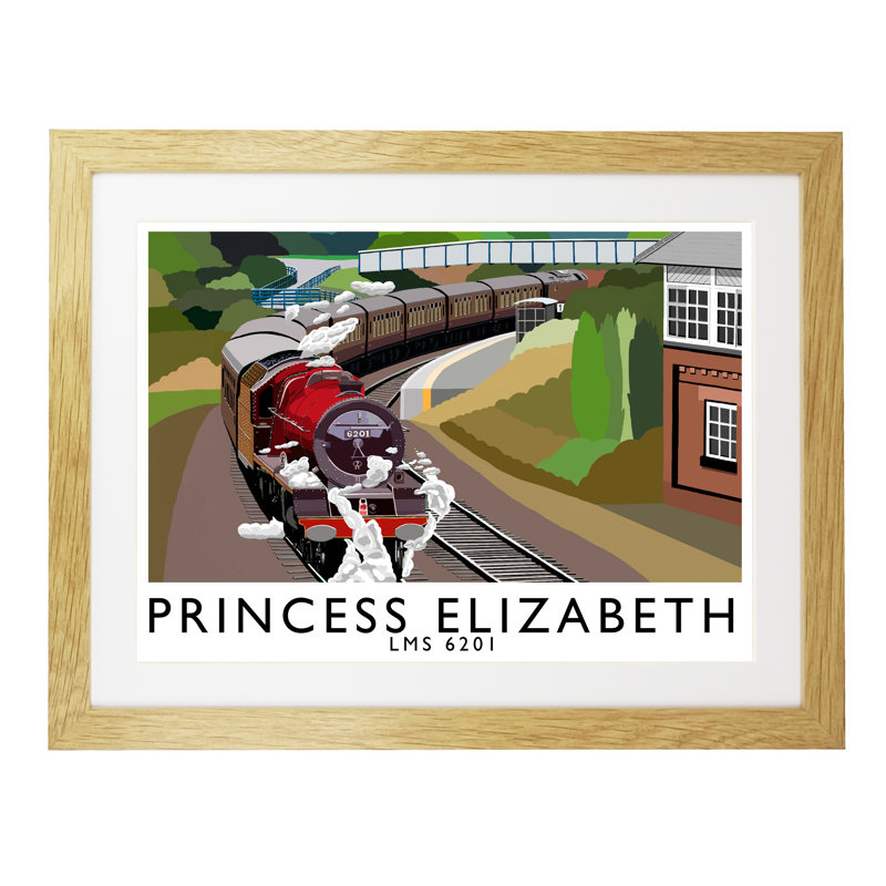 'Princess Elizabeth' 1 Piece Wall Art, 44 cm H x 54 cm W x 2.2 cm D, Oak Wood Frame