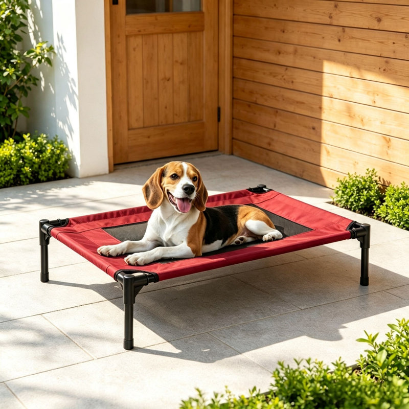 Polyester Pet Bed, Red
