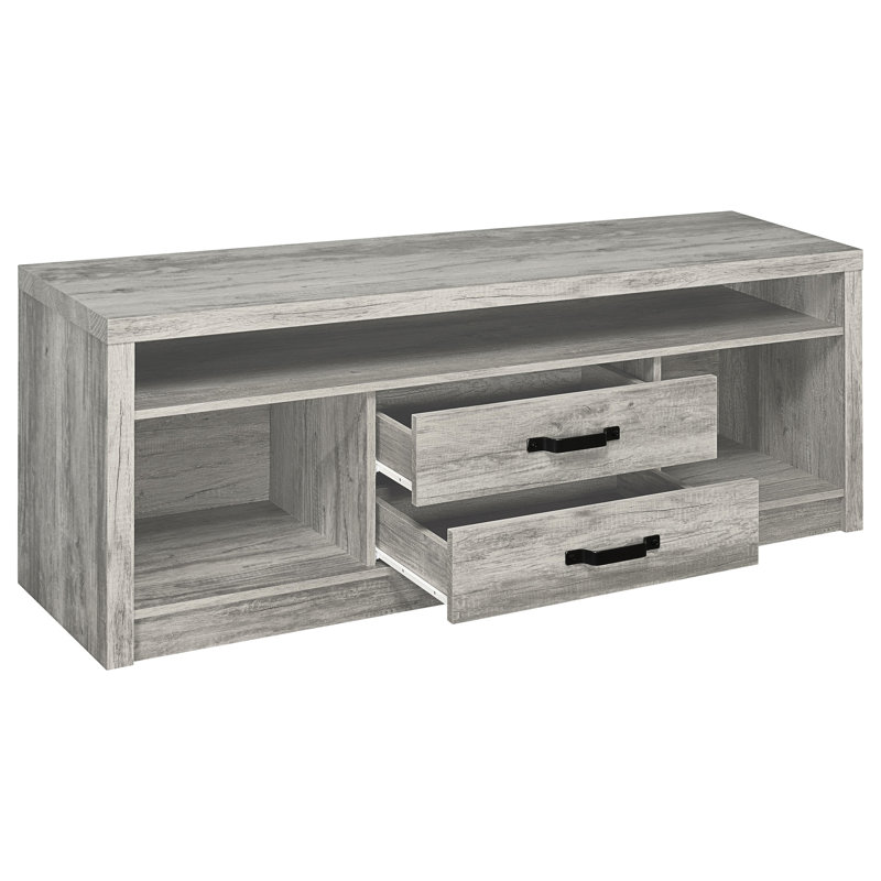Meuble télé 2 tiroirs gris Driftwood