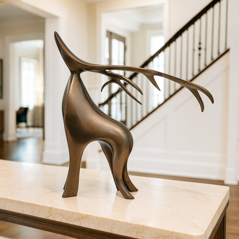 Reindeer Dravid - figurine et sculpture en aluminium - Décoration moderne pour la maison