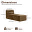 Ensemble de chaises sans os 35,4 po en velours côtelé avec repose-pieds et poche de rangement Sisler-2123895355