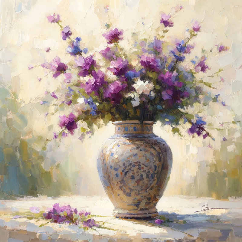 Impression sur toile ensoleillée «Sunny mauve», H 30 po x l 30 po x P 1,5 po