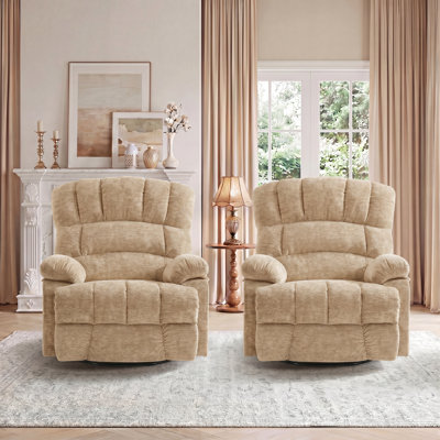 Rozle 39.7" W Manual Upholstered Swivel Rocker Recliner