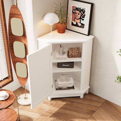 Armoire de rangement en coin moderne avec tablettes réglables