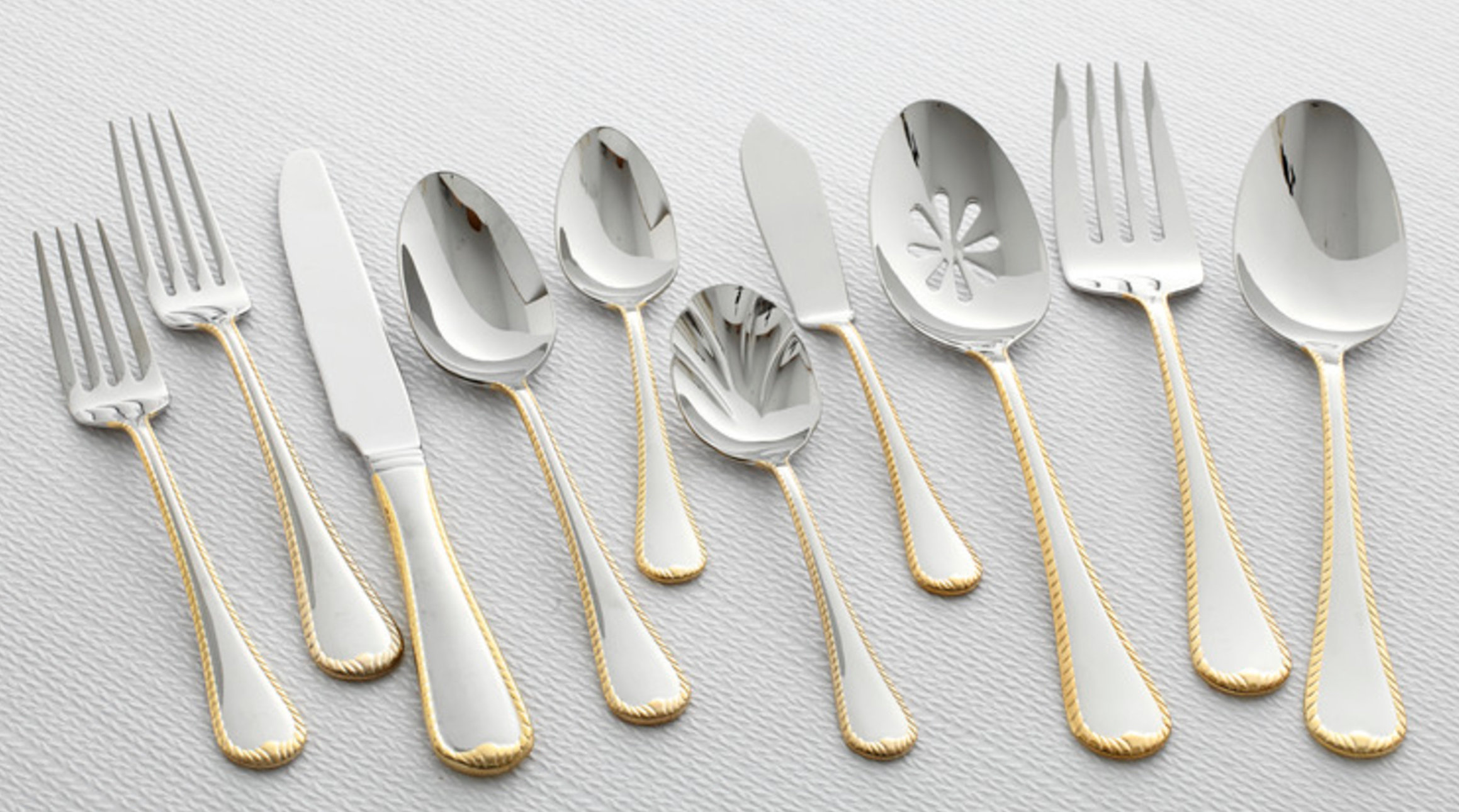 Mikasa Gold Accent Cameo 65-Piece Stainless-Steel Flatware Set, Service for 12 & Reviews | Wayfair