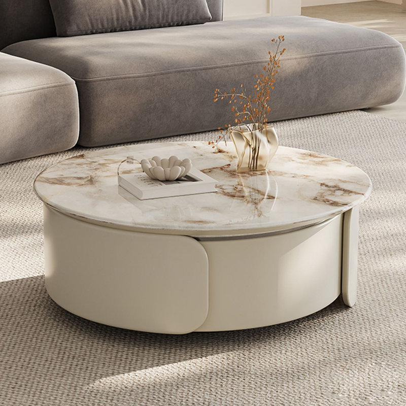 Table basse légère en bois massif de style crème clair, H 11,41 po x L 31,49 po x l 31,49 po