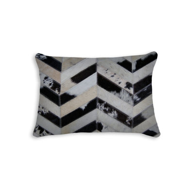 Torino Leather/Suede Lumbar Rectangular Pillow Cover & Insert