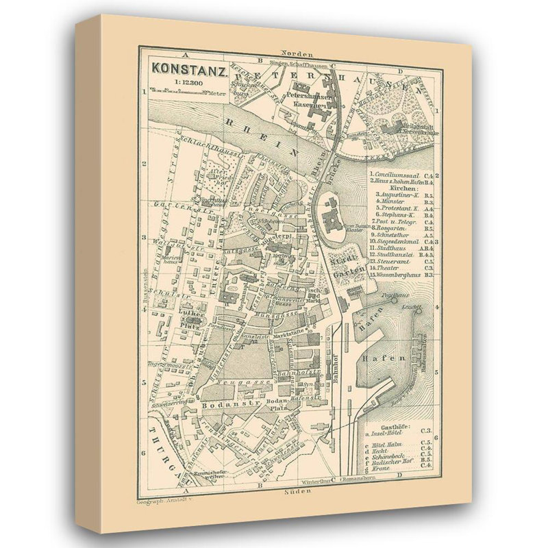 Art sur toile tendue par Willed Forge Baedeker Gallery: Constance Allemagne, Baedeker, H 18 po x l 14 po