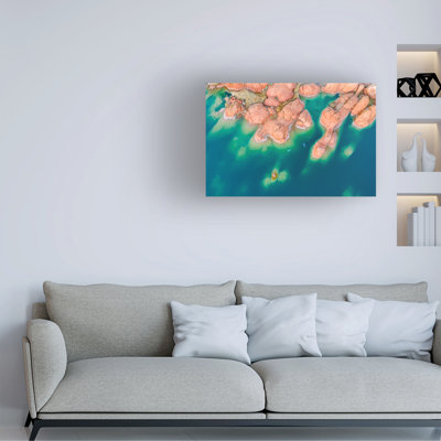 Art mural sur toile tendue - Jeff Poe photographie «Aérien Island Serenity», décoration murale pour le salon, la chambre à coucher ou le bureau - 22 x 32