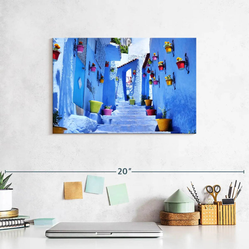 Ravi Chefchaouen Stairway, 8" H x 12" W