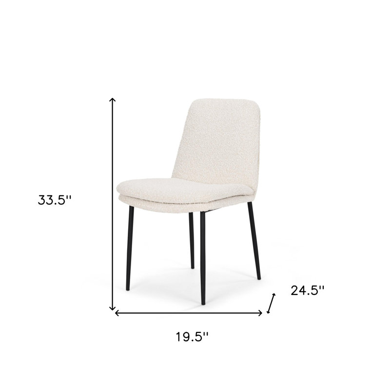Chaise d'appoint de salle à manger rembourrée crème et noire