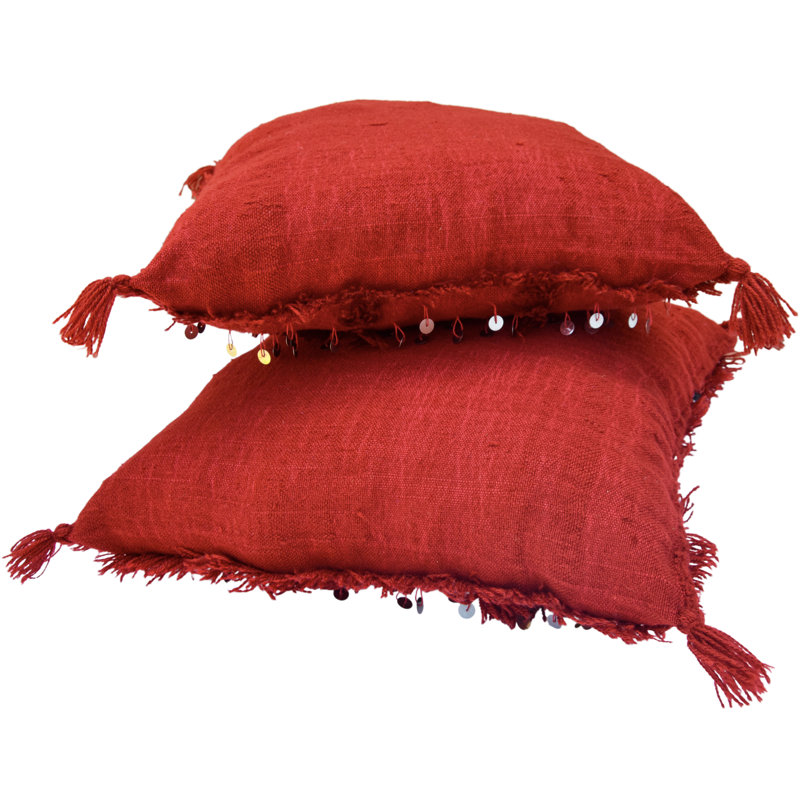 Square Pillow Cover & Insert, Maroon/Orange/Red