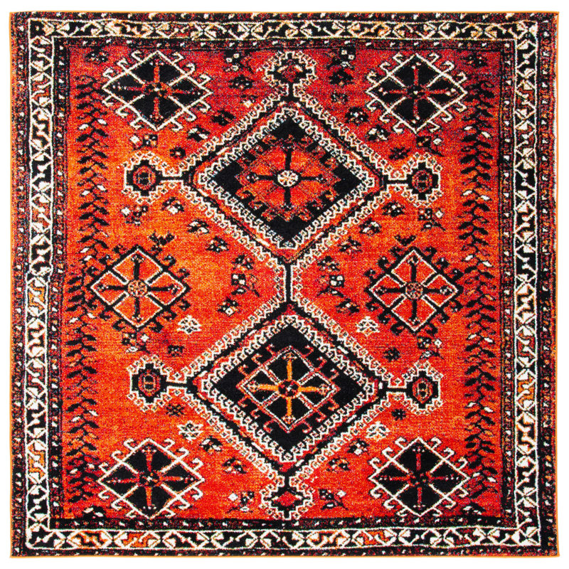 Daemyn Performance Oriental Rug, Square 6'7"
