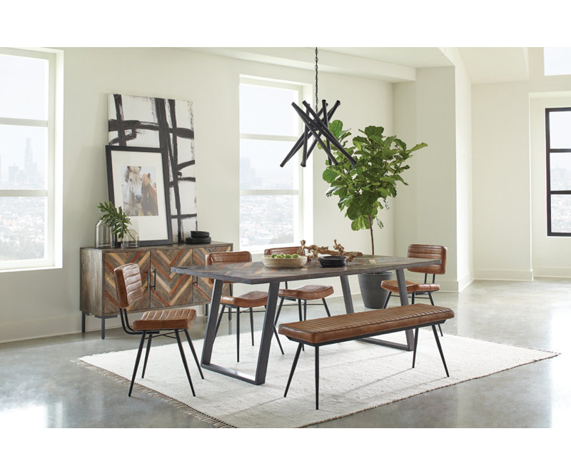 Grady Cushion Side Bench Camel And Black