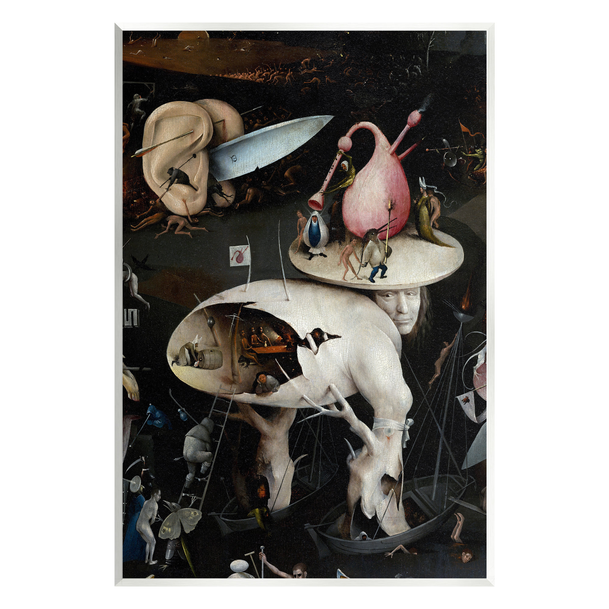 Stupell Industries Garden of Earthly Delights Center Panel Hieronymus Bosch  Painting Painting White Framed Art Print Wall Art, Design by  one1000paintings 