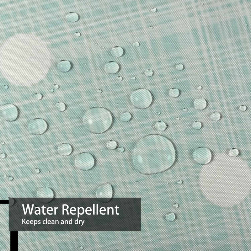 Rideau de douche brun à pois mignons et rétro avec 12 crochets, L 72 po x l 84 po