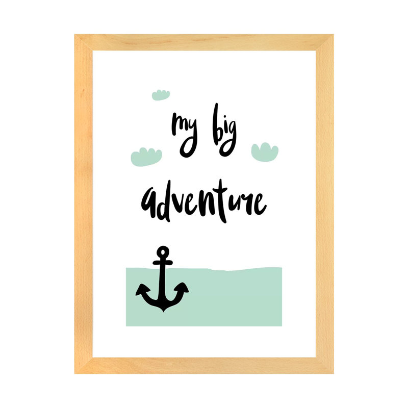 «My Big Adventure», reproduction d'impression, Papier avec cadre beige, H 32 po x l 24 po x P 1 po, Blanc