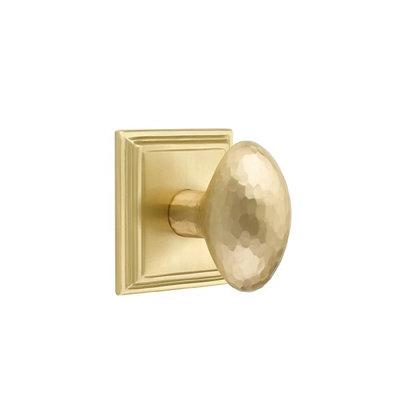 Emtek Privacy Interior Mortise Set w/ Wilshire Rosette & Hammered Egg Knob (RH)