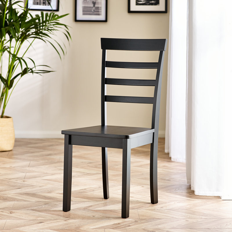 Whitley Solid Wood Dining Chair, Black