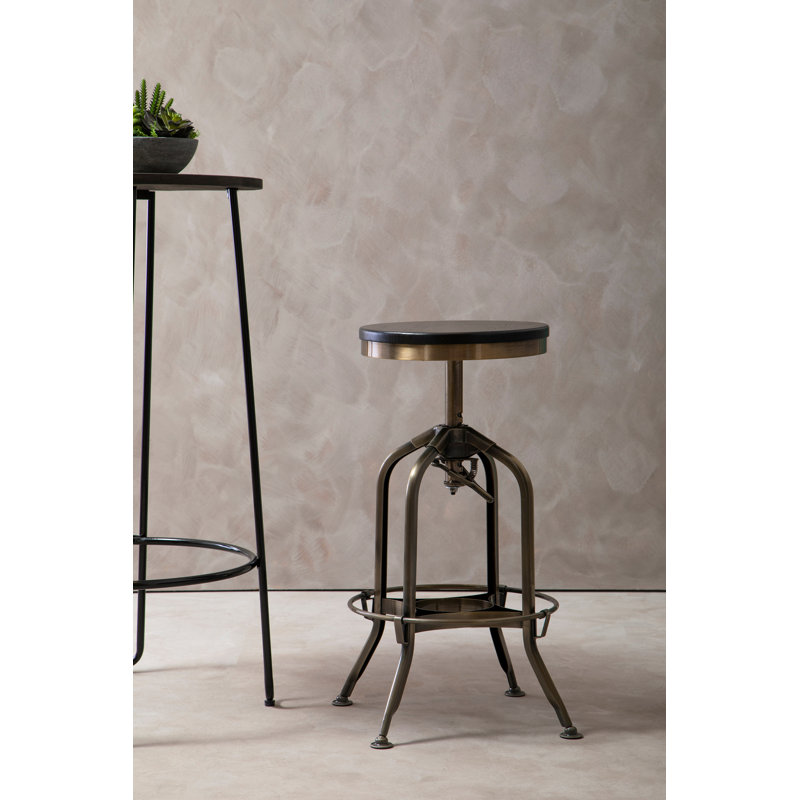 Mccartney Solid Wood Accent Stool, Brass