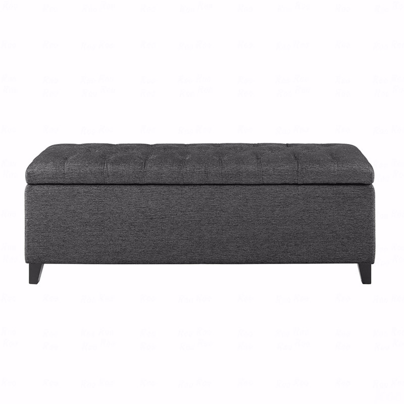 Banc de rangement capitonné à fermeture douce, Gris