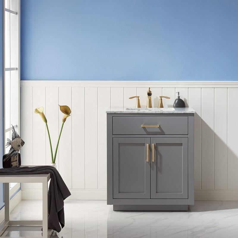 Ensemble de meuble-lavabo simple 30 po Candrice, Gris