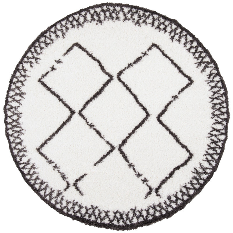 Allon Shag 200 Performance Geometric Rug, Round 6'7"