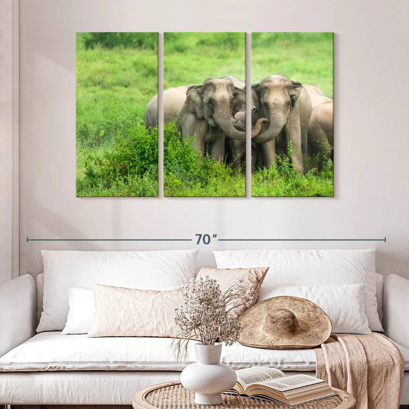 Brampt Asian Elephant Huddle, 32" H x 50" W