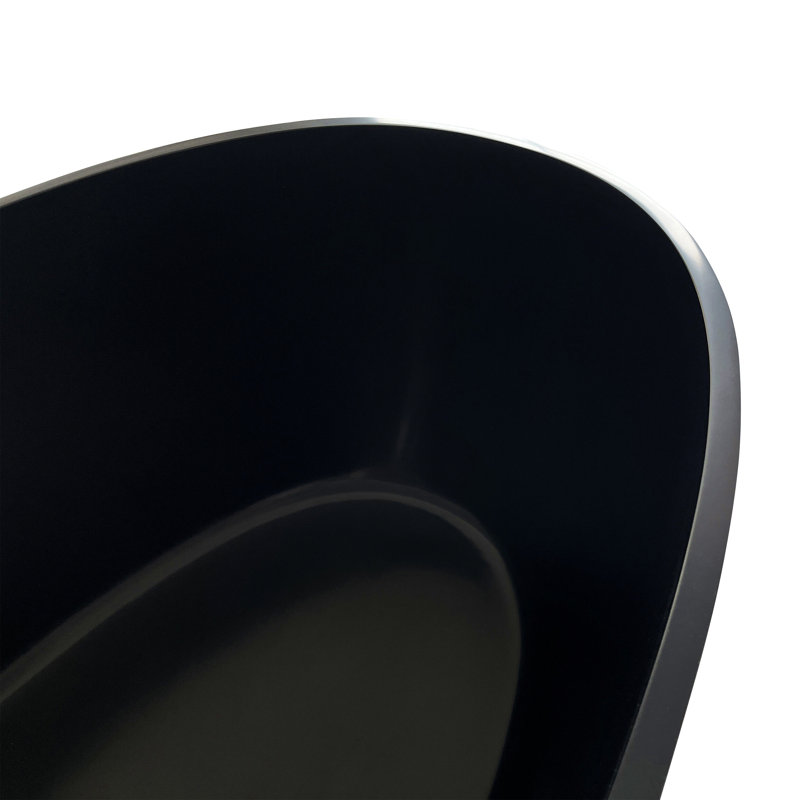 55" Premium Solid Surface Deep Soaking Bathtub, Black