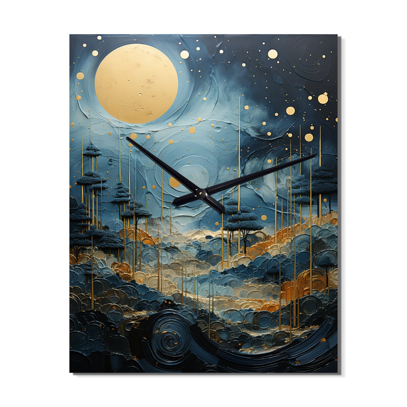 Or Uranus au clair de lune Mirage I - Horloges murales abstraites, Petit