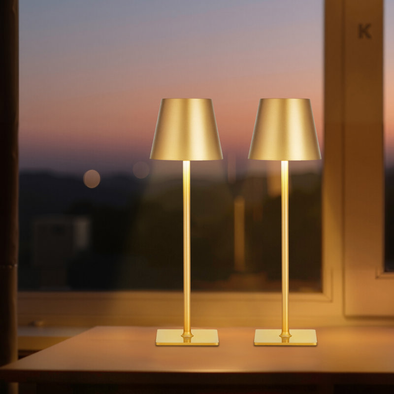 Cordless Table Lamp 5200mAh Built-in Rechargeable Battery Desk Lamp, Gold, Gold