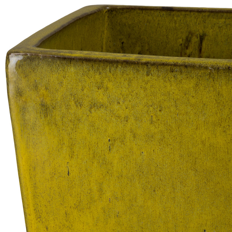 POT À CARREAUX CRISCO TALL, H 31,5 po x l 17 po x P 17 po, Jaune