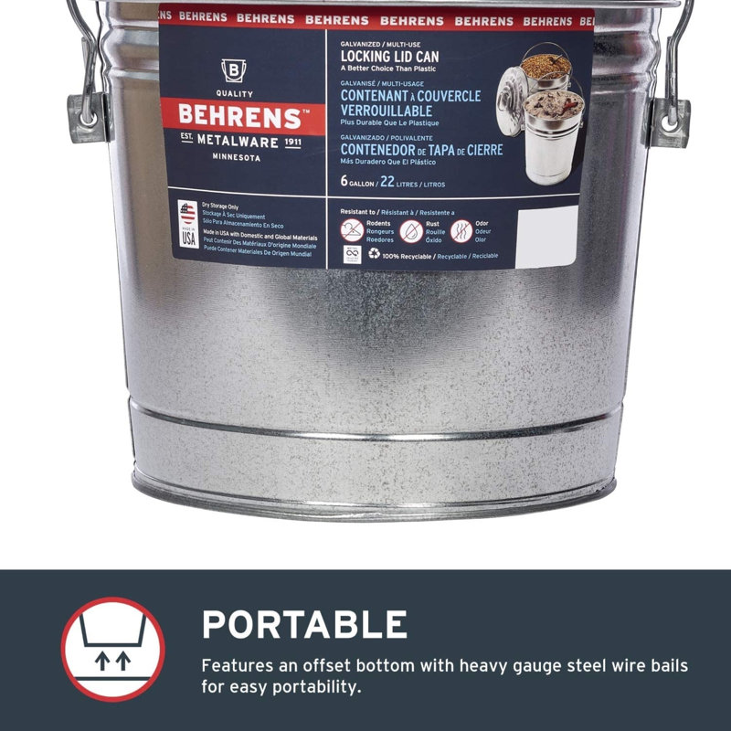 Metal Manual Lift Kitchen Trash Can - 6 Gallons