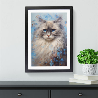 Ragdoll Cat Contemporary No.2 - Single Picture Frame Print on Wood