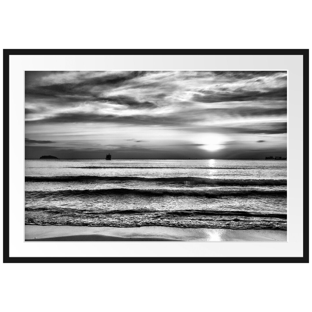 Gerahmtes Poster Malibu Beach Sunrise Water Sand