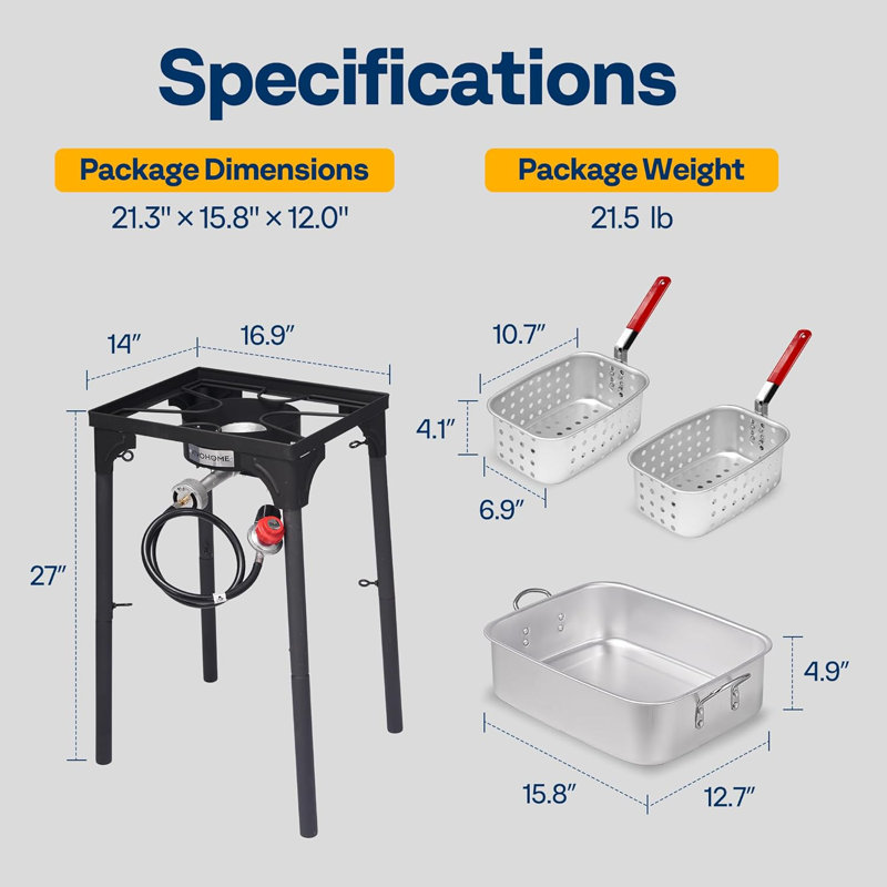 18qt Aluminum Double Fryer With 2 Baskets