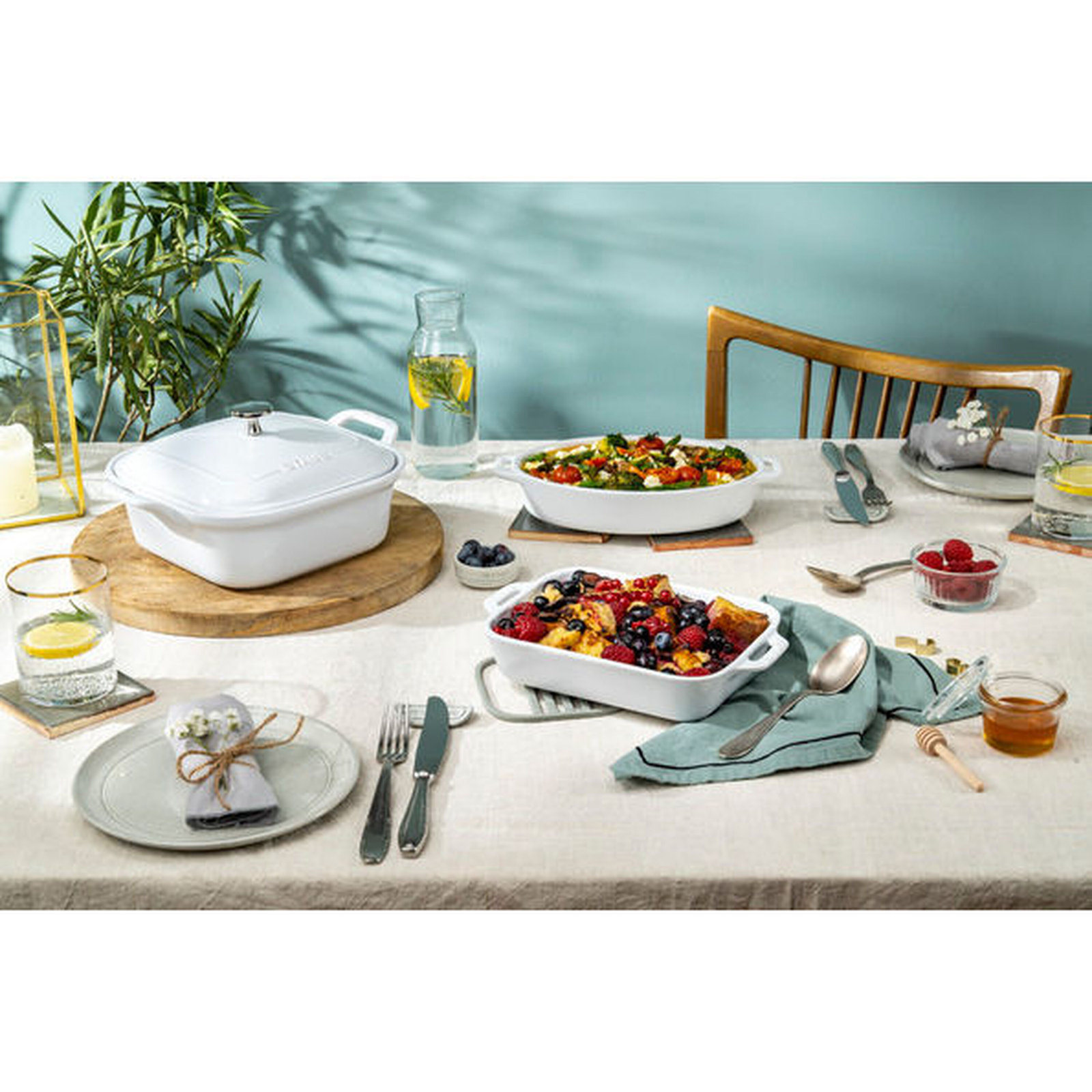 Ceramique 4-Piece Ovenware Set, White