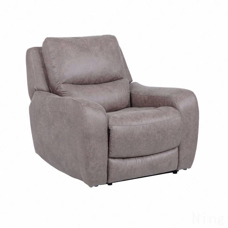 Brown Contemporary Power Recliner - High Density Foam, Soft Track Arms, Hardwood Frame, Oversized Seat, Brown