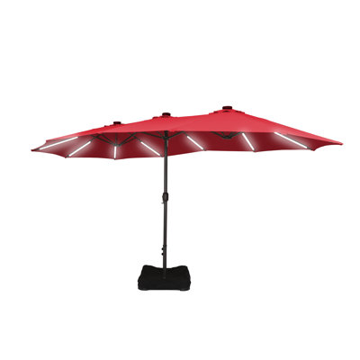 Parasol de marché d'extérieur rectangulaire lumineux à DEL Hoskie 181,1 po x 106,3 po
