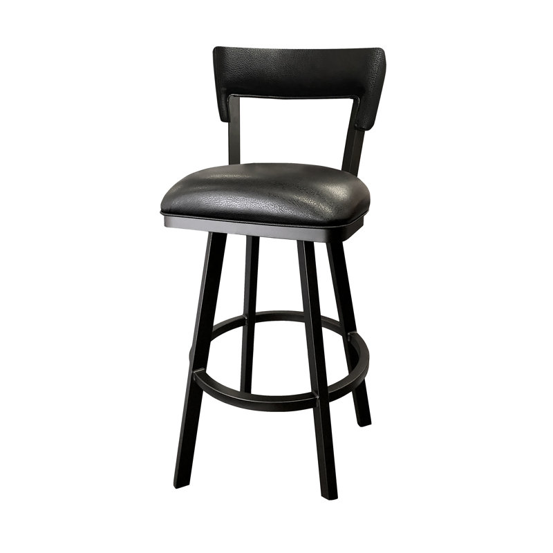 Swivel Upholstered Faux Leather Counter Stool, Bar Stool (30” Seat Height)