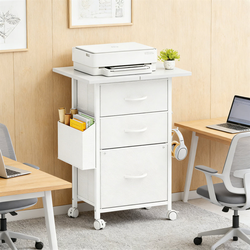 Filing Cabinet With 3 Fabric Drawers