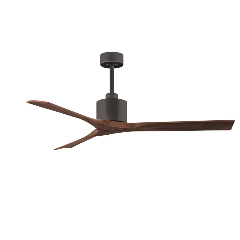 Nan Ceiling Fan In Textured Blades, Textured Bronze, Walnut Tone, 52"