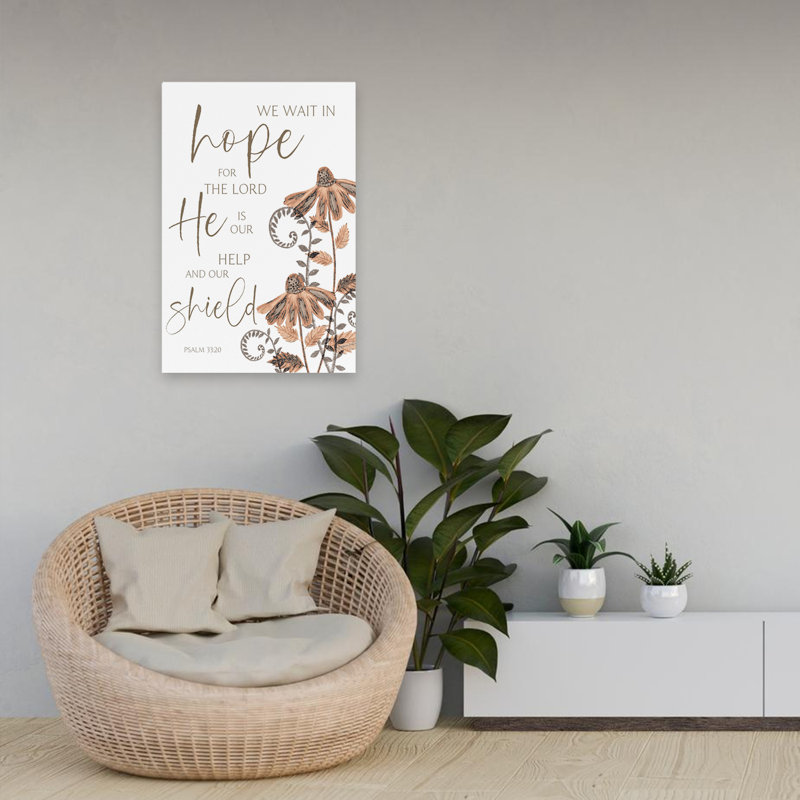 «We Wait In Hope - Contemporary Psalm 3320 Scripture Quote Art inspirant, H 16 po x l 24 po