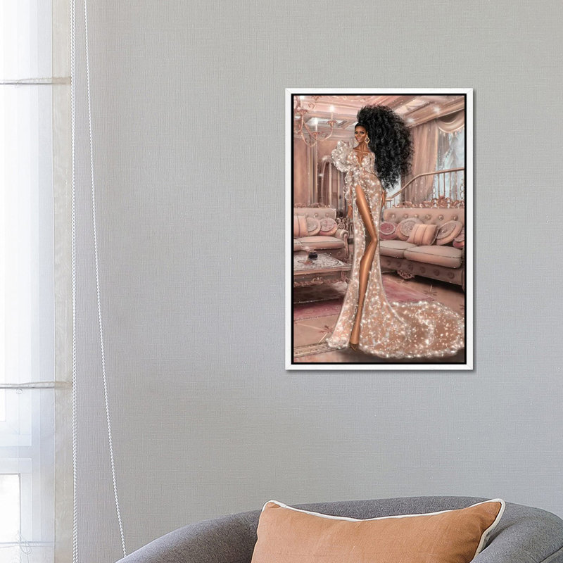 Sparkle Dress by Erin Felis - Painting on Canvas, 66.04cm H x 45.72cm W x 3.81cm D, White Framed