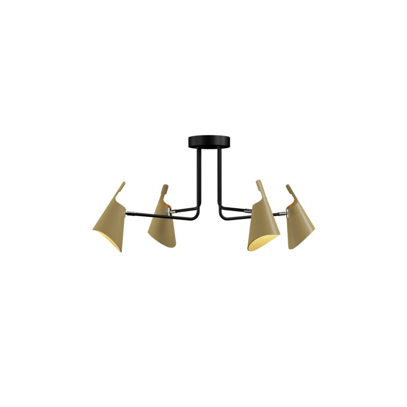 Chandelier, 19.09" H x 39.37" W x 25" D, 4, Sand