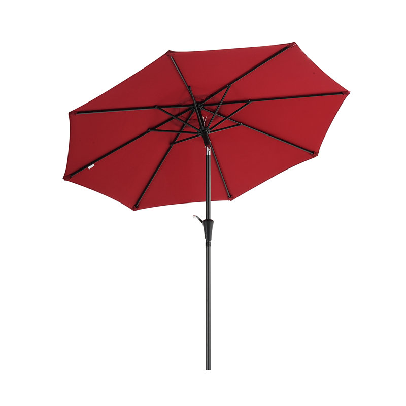 Parasol de marché 108 po Ruel, Rouge, 9 pi