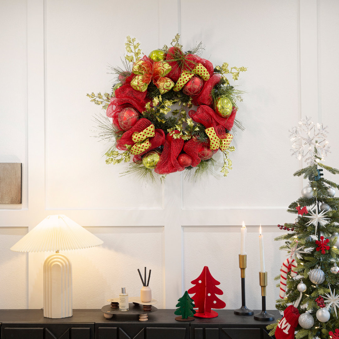 35" Joyful Reds & Jolly Greens Wreath The Holiday Aisle®
