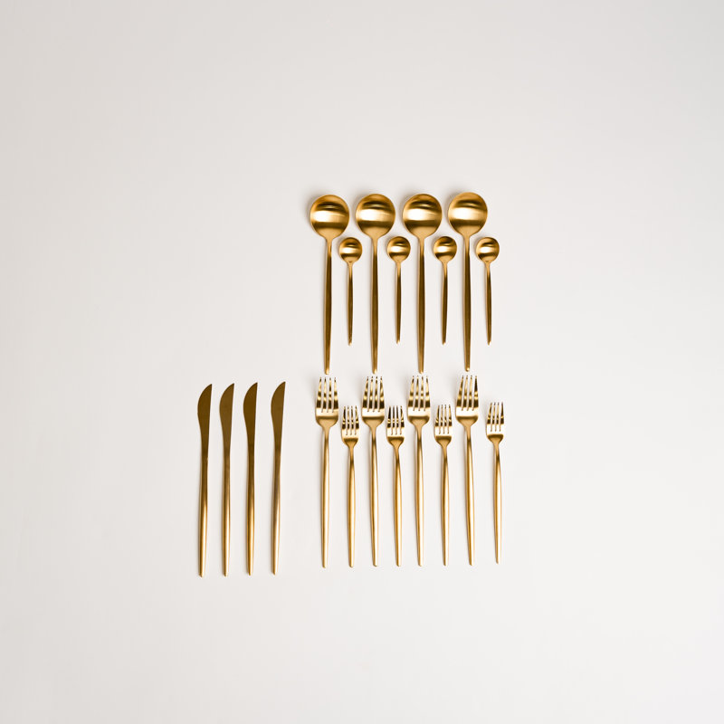 Royal Cutlery Set, Matte Gold