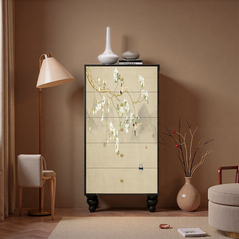 Armoire de rangement à cinq tiroirs, Noir