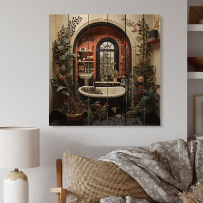 Kaithlin " Red Modern Bathroom Charm I "